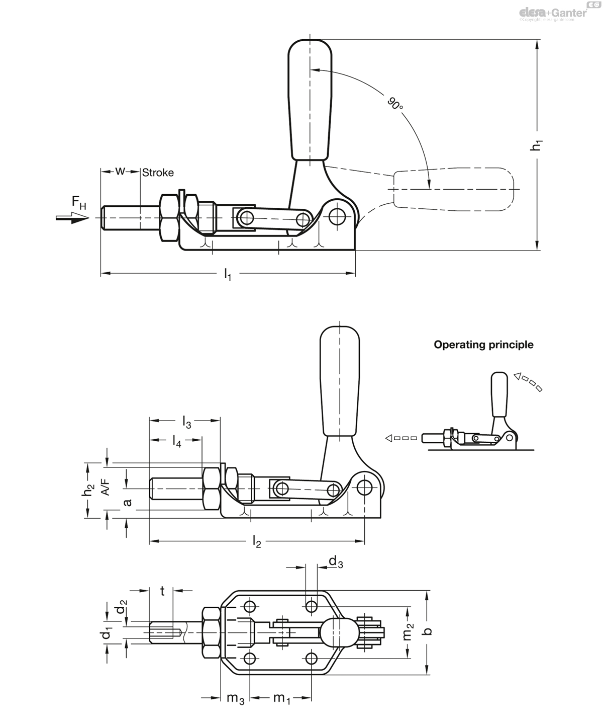Push-pull type toggle clamps