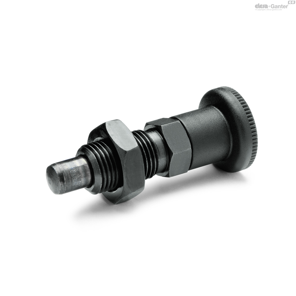 Acier, avec bouton en plastique