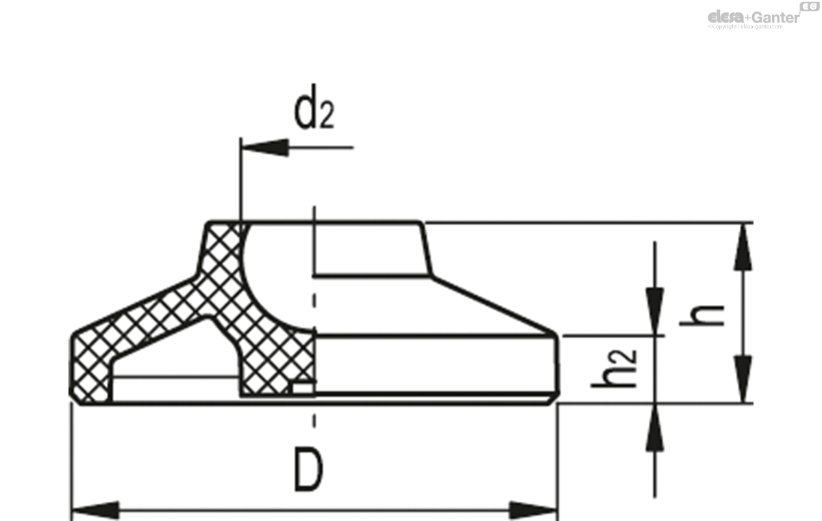Base without ground mounting, without no-slip disk