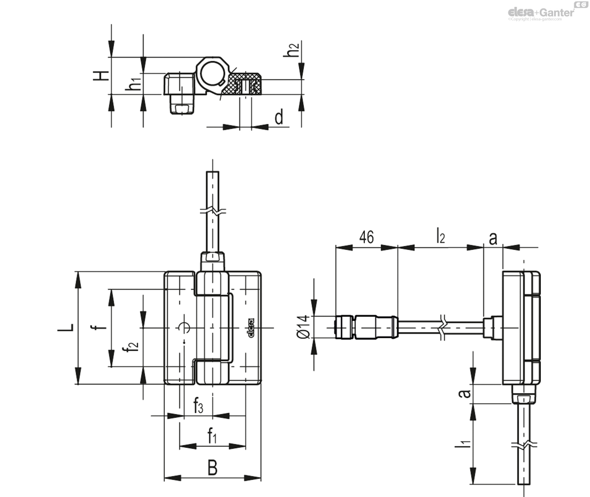 Bushings with threaded hole, bottom output cable 3.5 or 4 m, rear output cable with connector 1.5 or 1 m