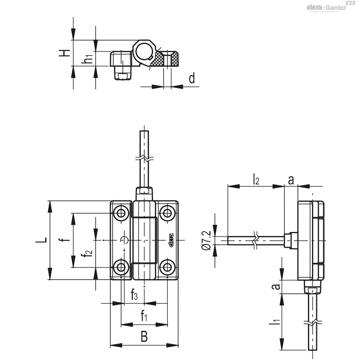 Pass-through holes for countersunk screws, bottom output cable 3.5 m, rear output cable 1.5 m
