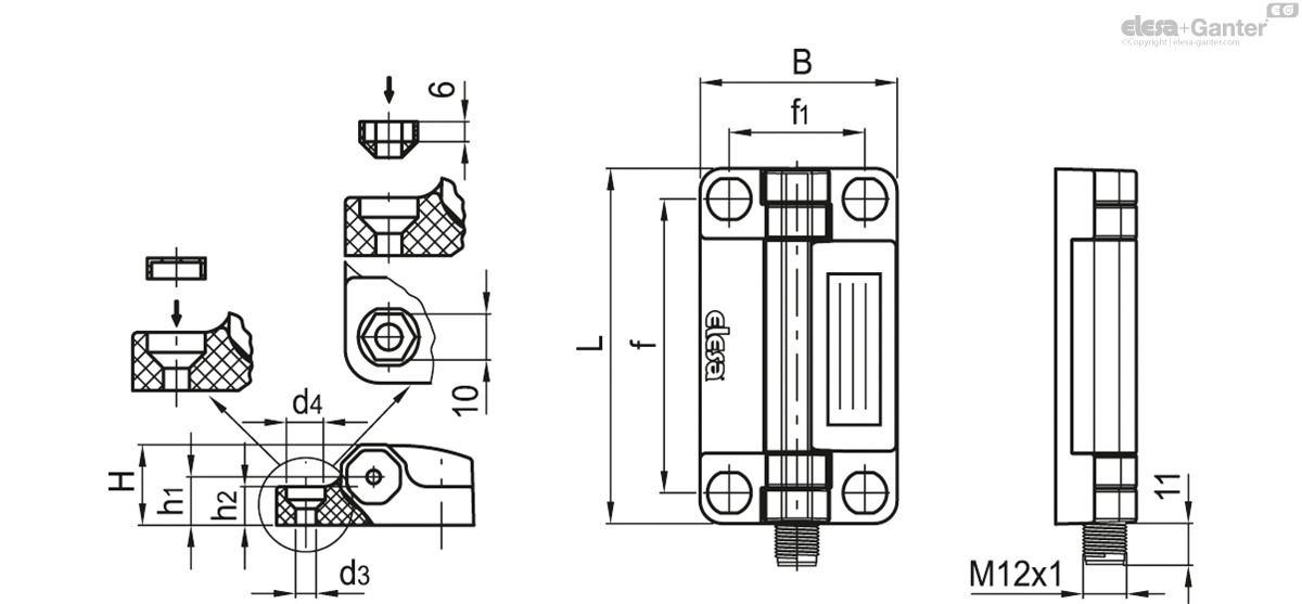 8 pole male connector, bottom axial output