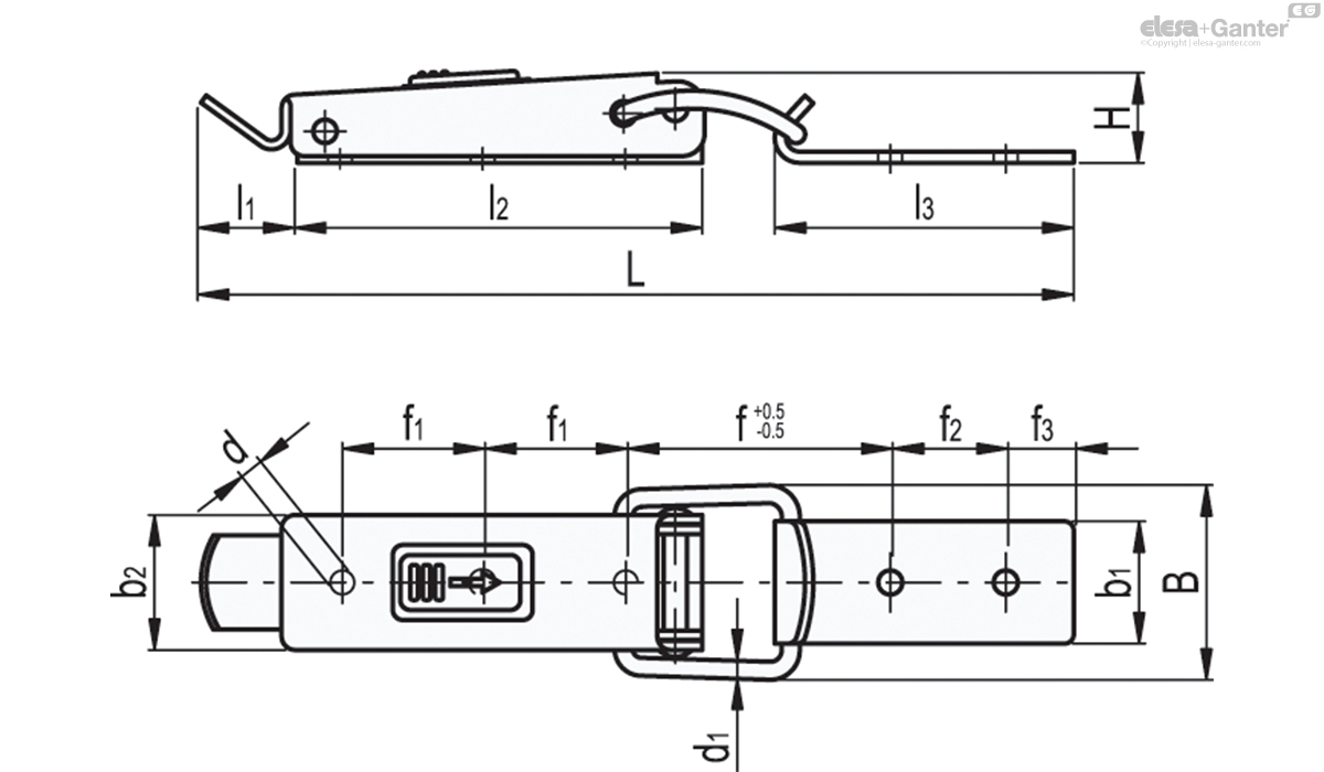 Lever body and bracket in nickel-plated steel, technopolymer push button