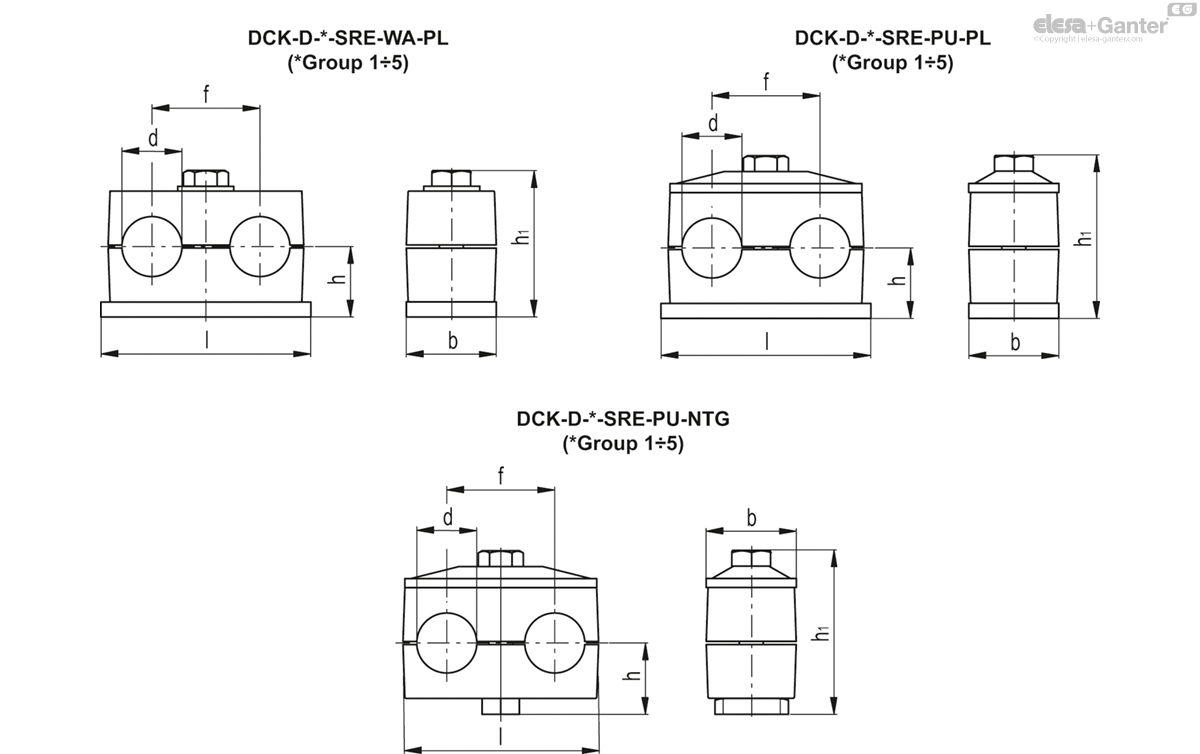 Tube clamps kit for twin series DIN 3015-3
