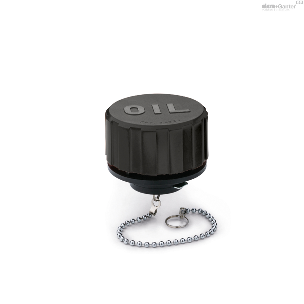 With air filter, bayonet connection, with the wording “OIL”