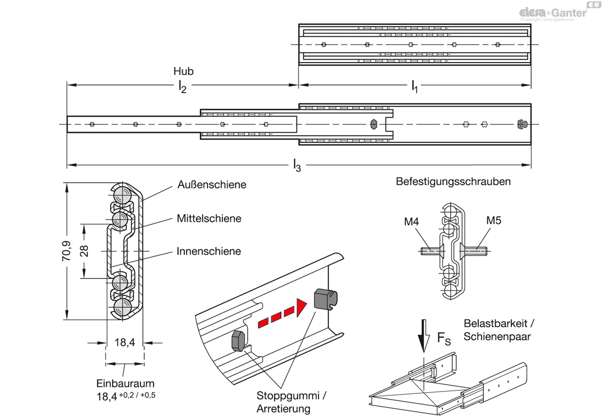 1430-450-E-2-ZB       (= 1 PAIR = 2 GUIDES ) drawing