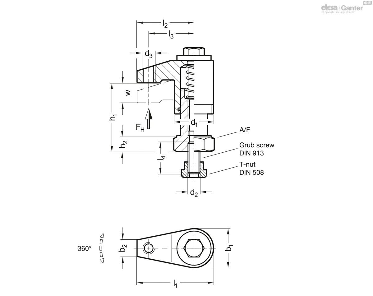 With clamping screw