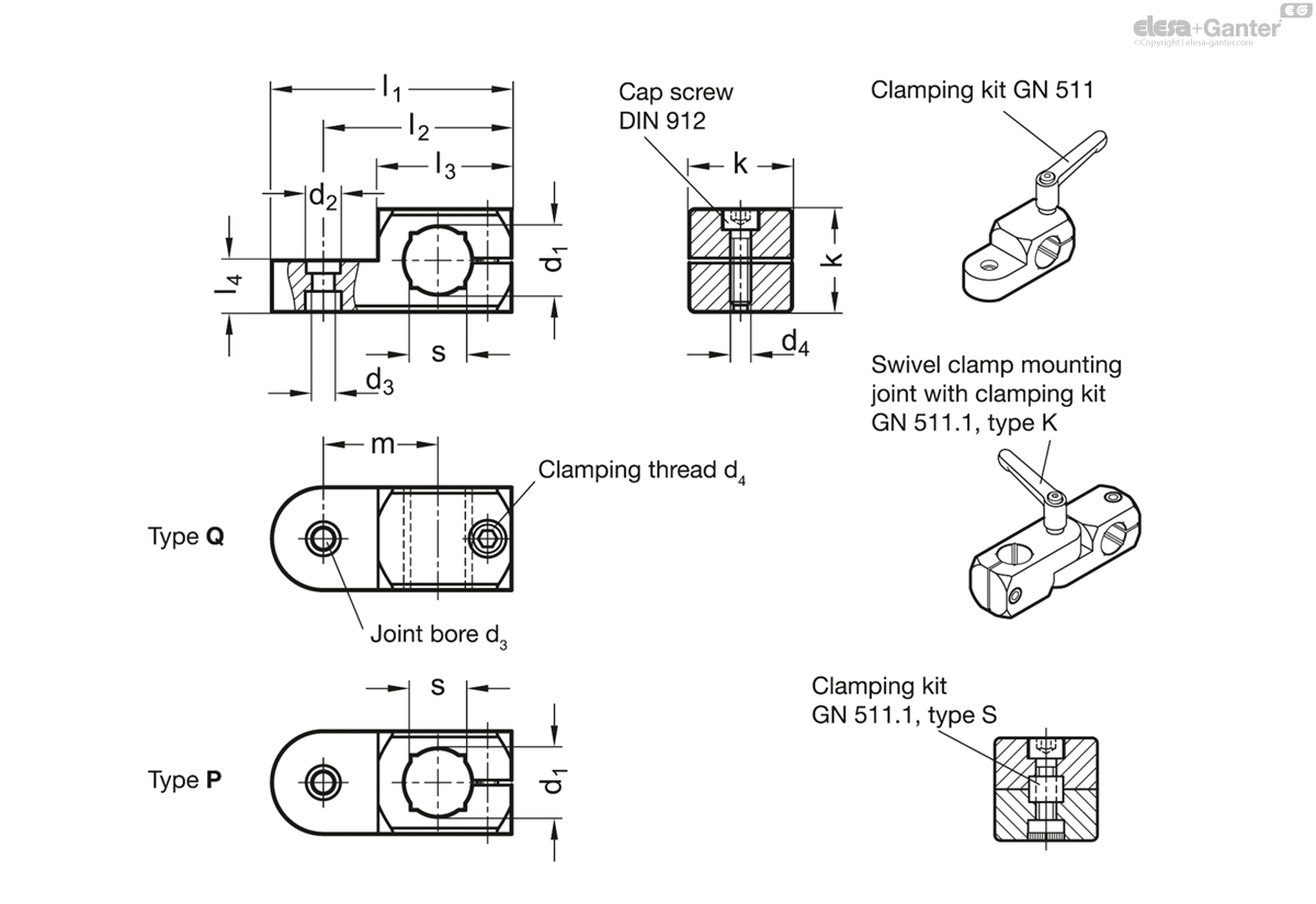 Swivel clamp mountings