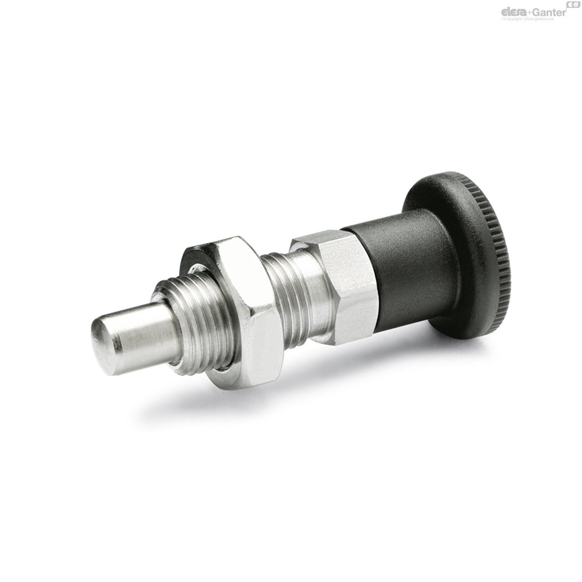 Stainless Steel, with plastic knob
