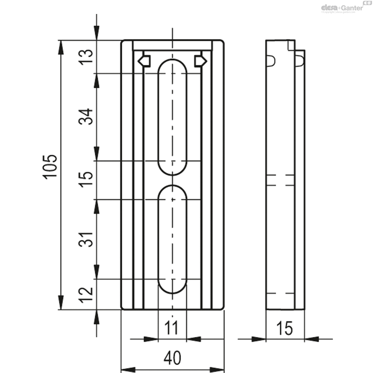For use with guide rail brackets SPFM e SPFL