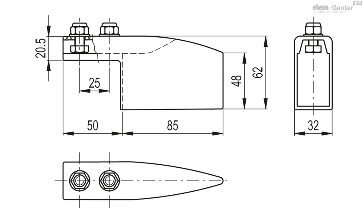 Separation block for GCA-2 central guides