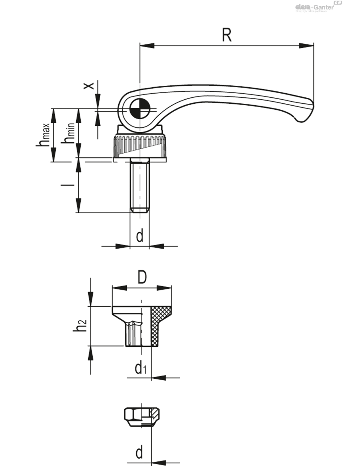 TCC-KS-LAC.80-SST-p-M8x50-R-C10 drawing