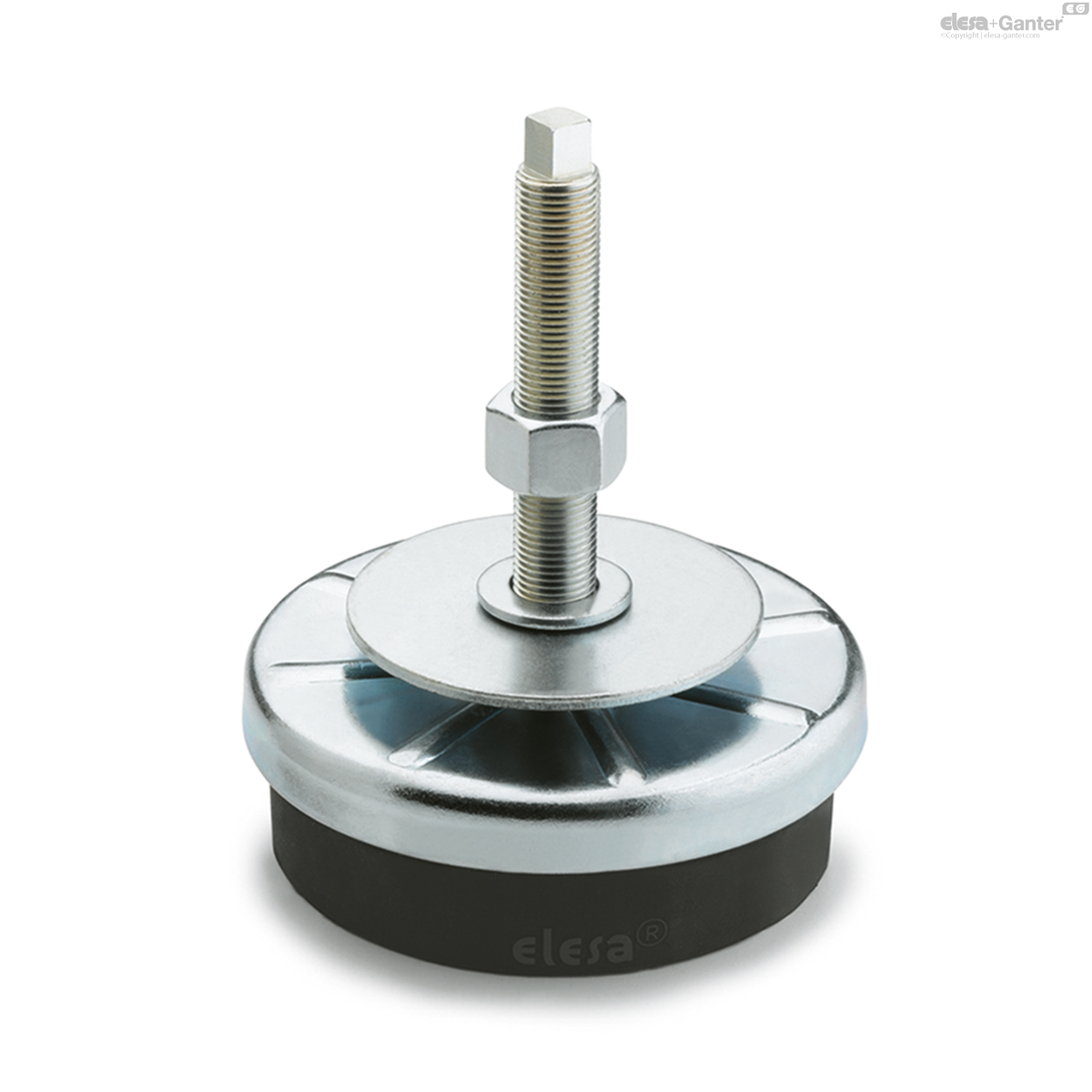 Vibration-damping levelling elements