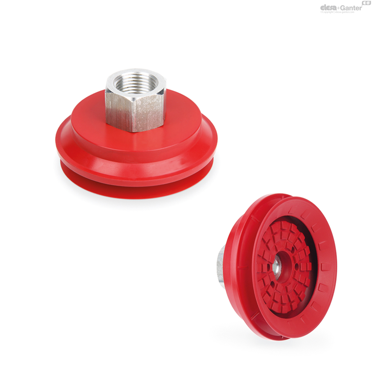 Round vacuum cups with one bellow - High Grip