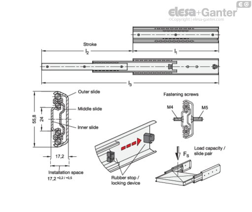 1420-1200-E-2-ZB       (= 1 PAIR = 2 GUIDES ) drawing
