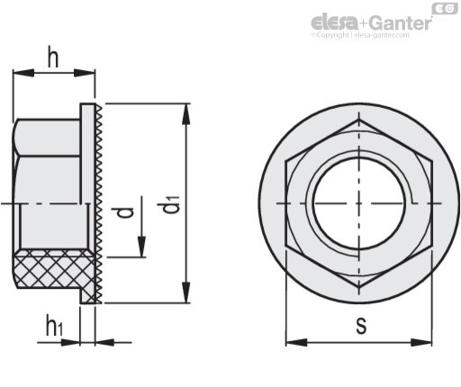 Self-locking hexagonal nuts