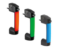 Handles with monostable switch and LED indicator light