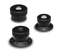 Diamond cut knurled control knobs