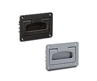Folding handles with recessed tray