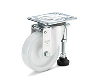Monolithic castor wheels with adjustable feet