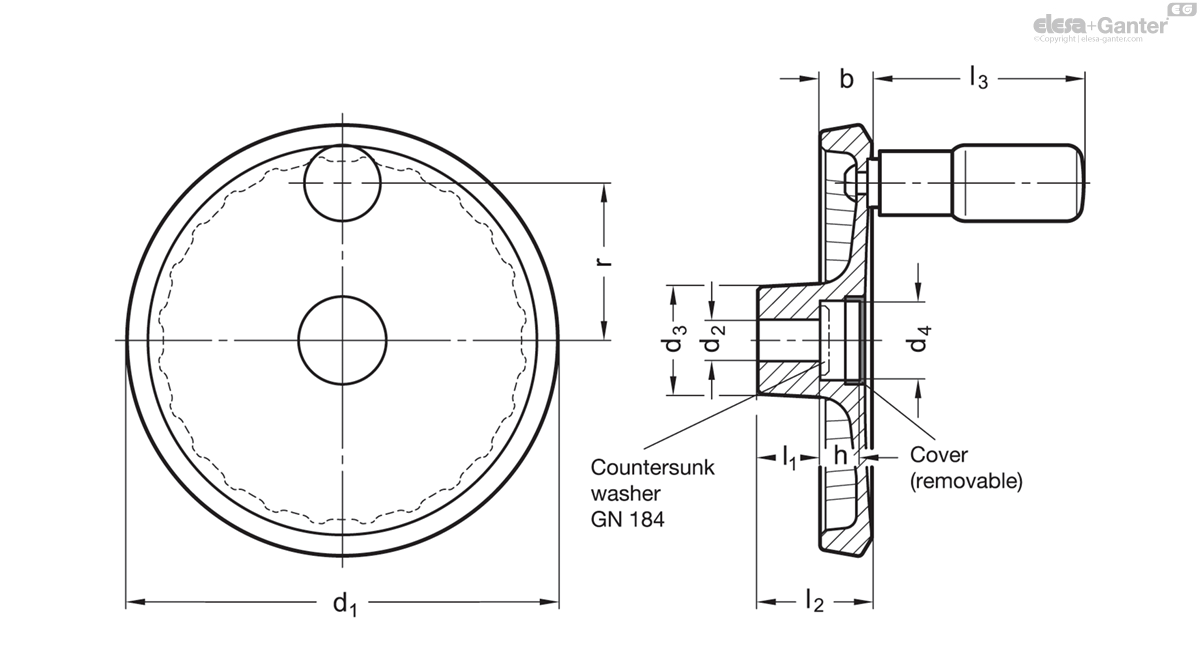 With revolving handle