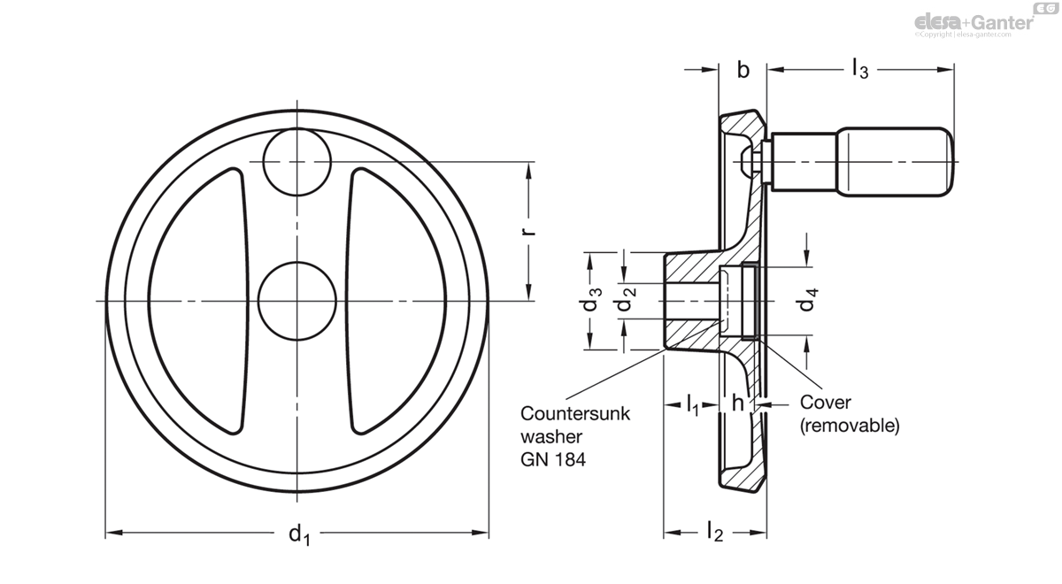 With revolving handle