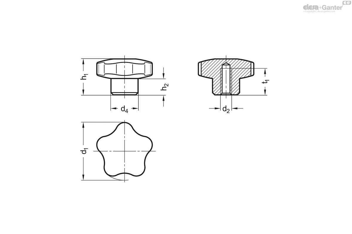 With threaded blind bore
