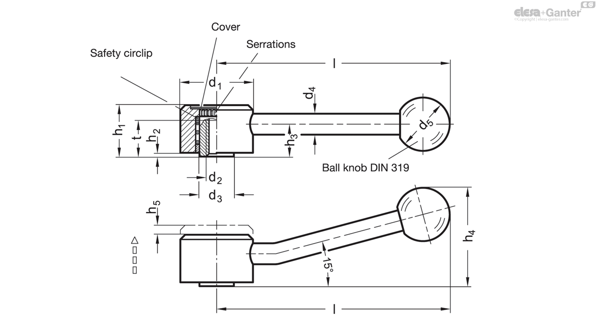 Adjustable flat tension levers with threaded insert