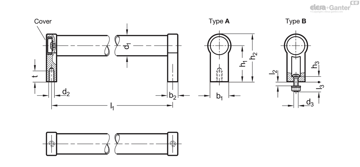 Mounting from the back (threaded blind bore)