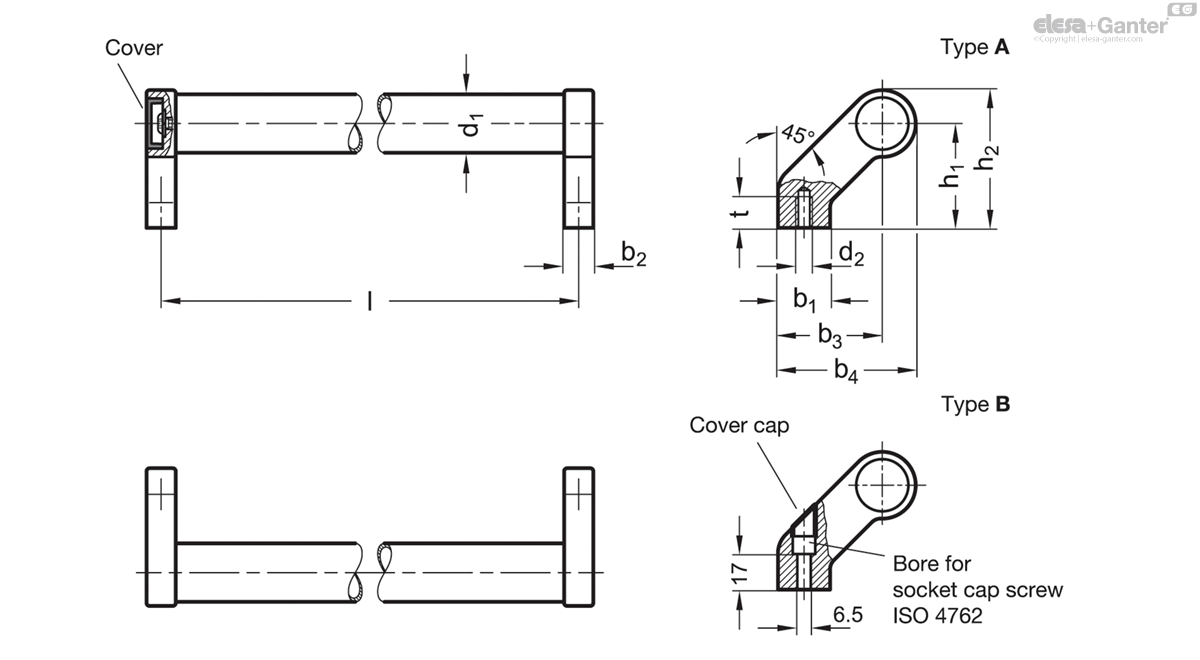 Mounting from the back (threaded blind bore)