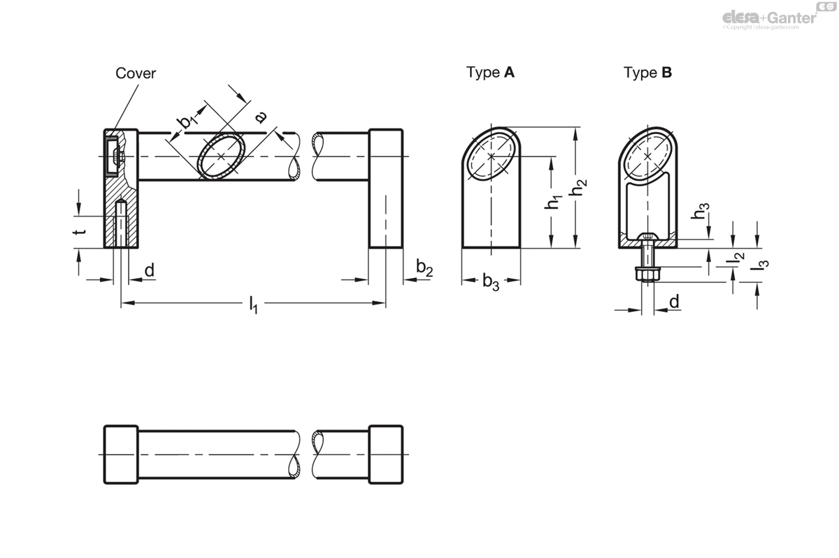 Mounting from the back (threaded blind bore)