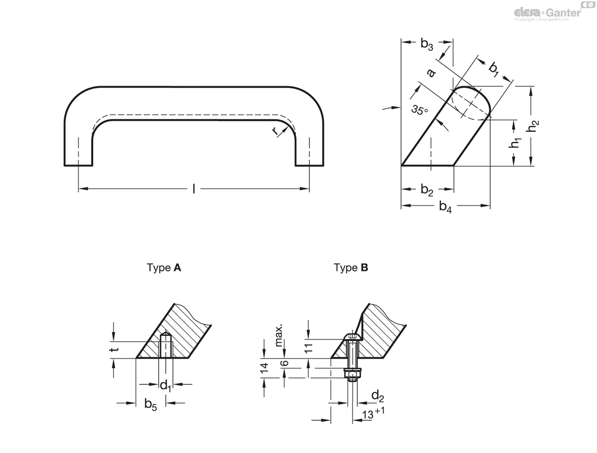 Mounting from the back (threaded blind bore)