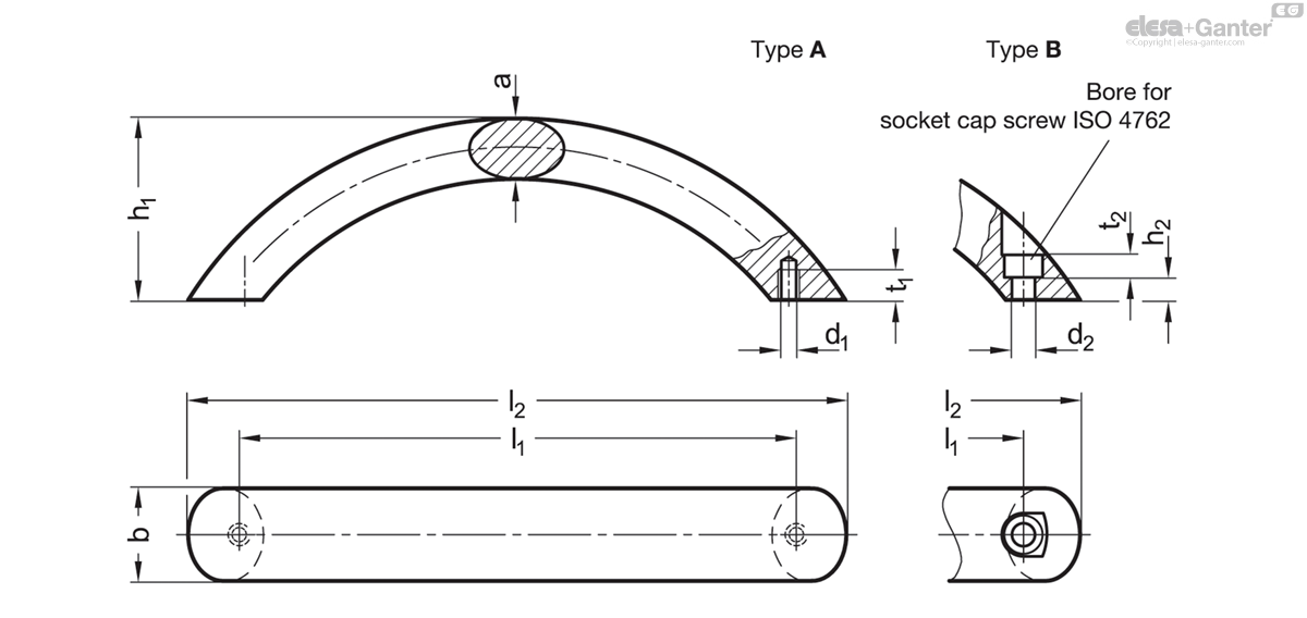Mounting from the back (threaded blind bore)