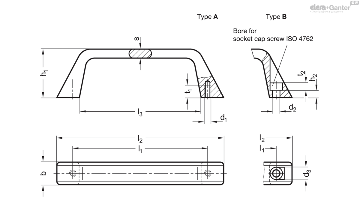 Mounting from the back (threaded blind bore)