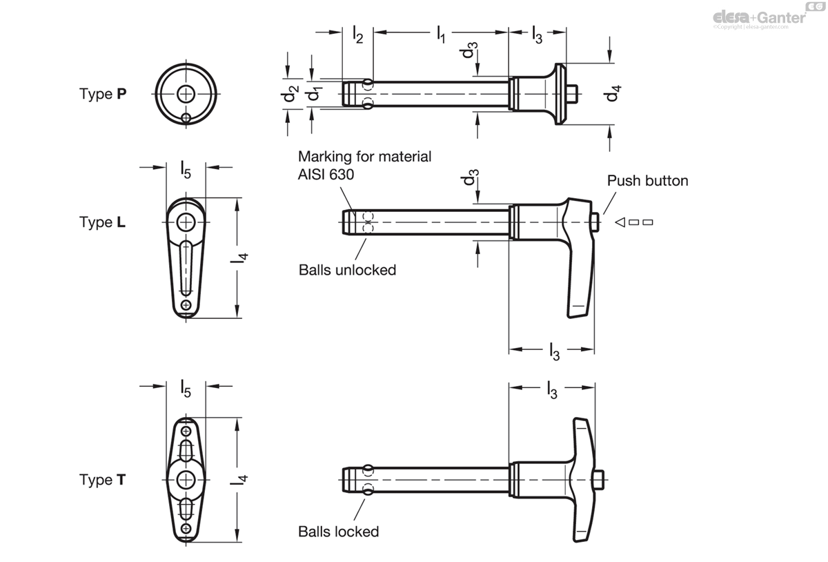 With mushroom shaped handle