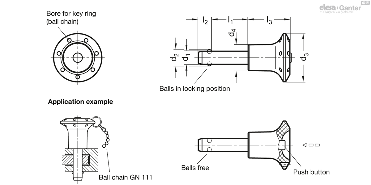 Stainless Steel-Ball lock pins