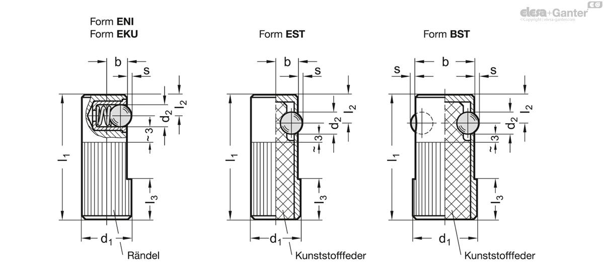 Seitendruckstücke / Druckstückhalter