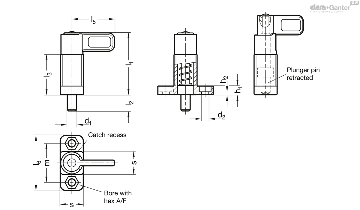 Acier inoxydable, avec position de repos, avec loquet