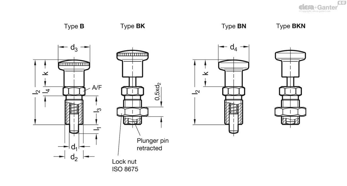 without rest position, with Plastic-Knob, with lock nut
