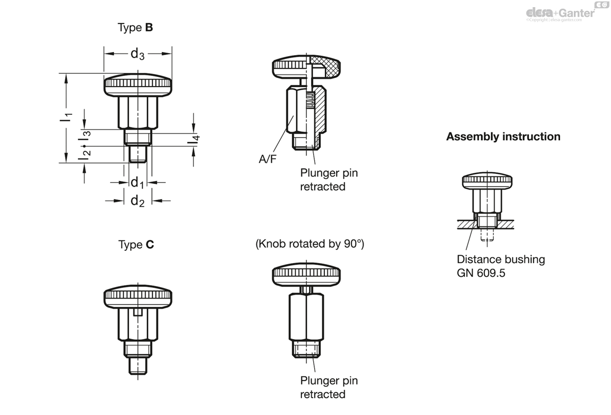 Mini doigts d'indexation , Acier inoxydable