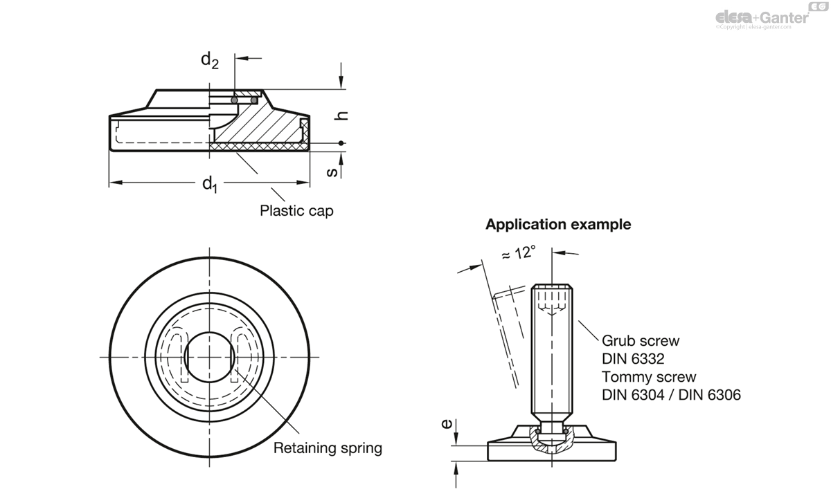 With plastic cap, non-gliding
