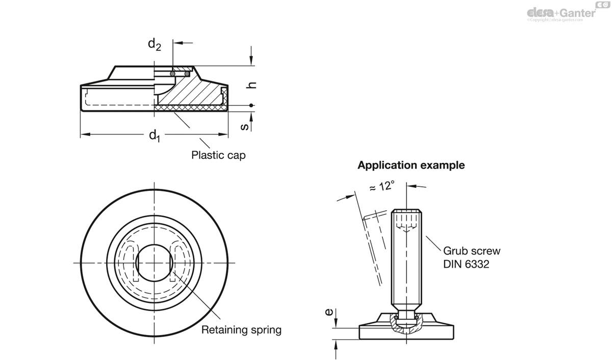 With plastic cap, non-gliding