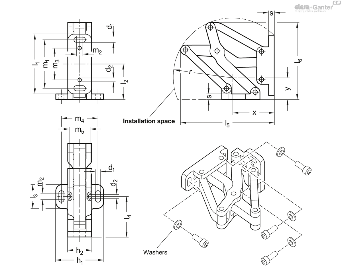 Multiple-joint scharnier