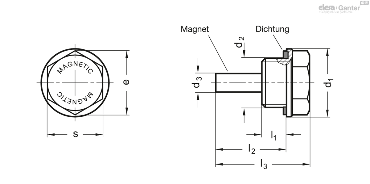 Edelstahl-Magnetstopfen