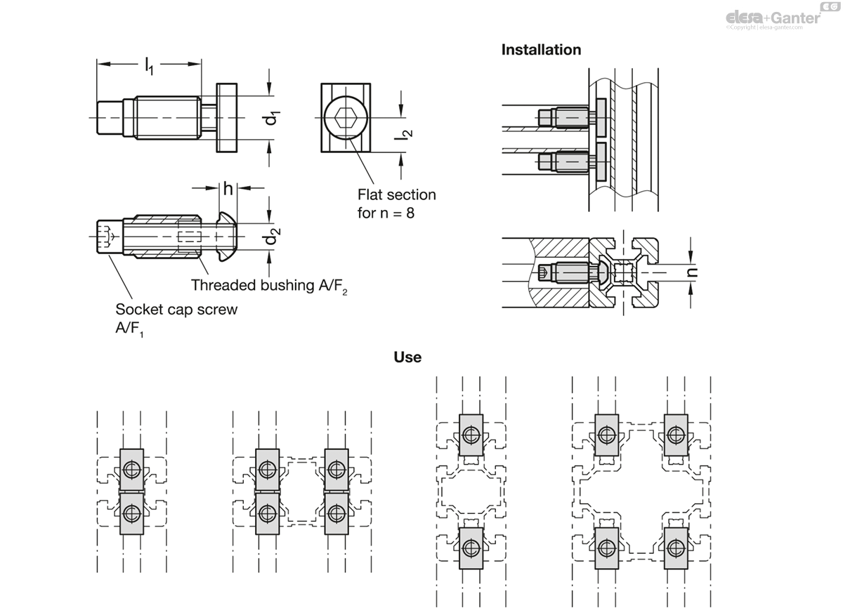 Right-angled connection