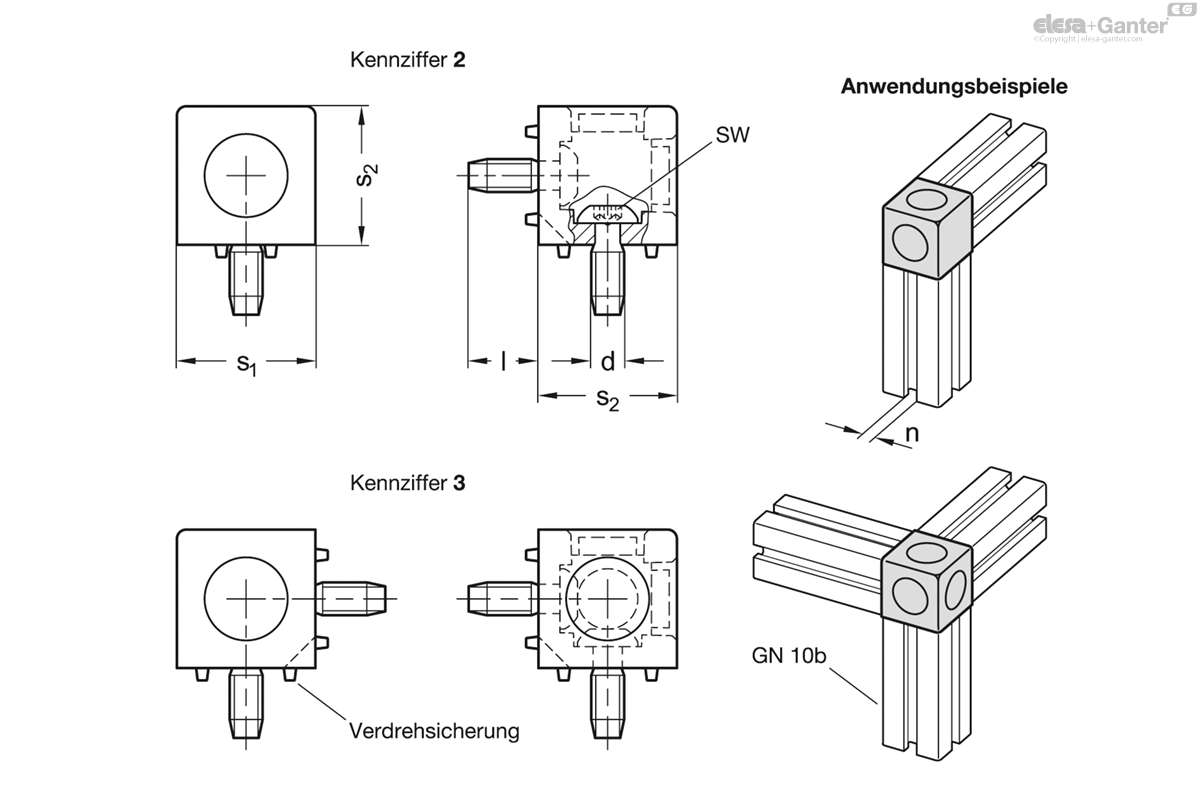 Verbindung von 3 Profilen