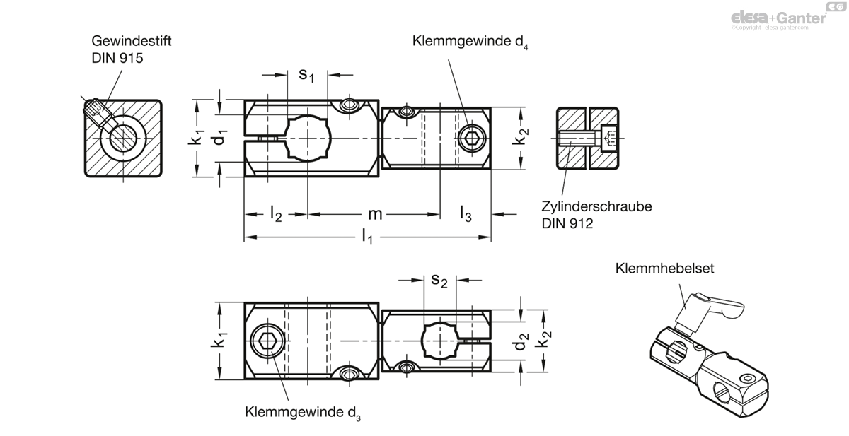 Verdrehbare Kreuz-Klemmhalter