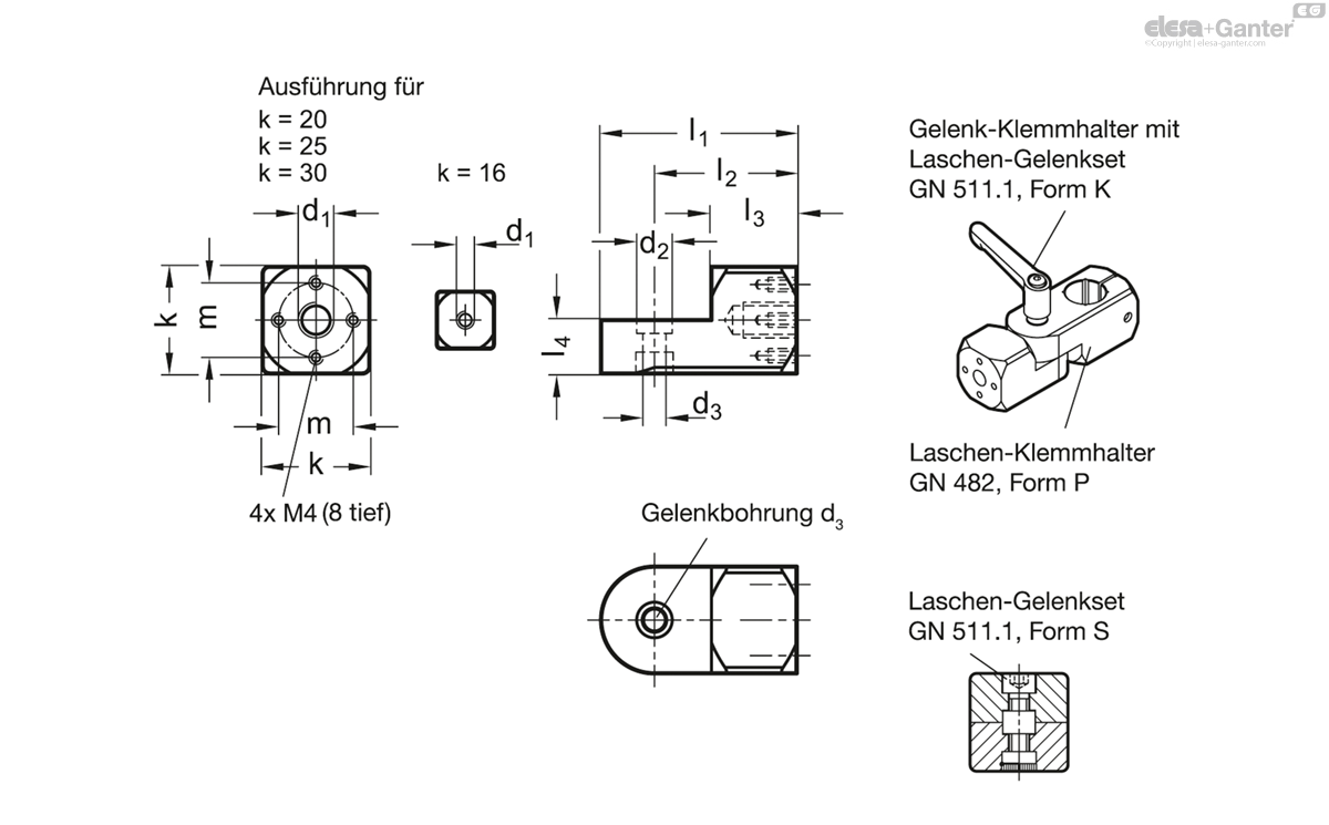 Anbau-Laschen-Klemmhalter