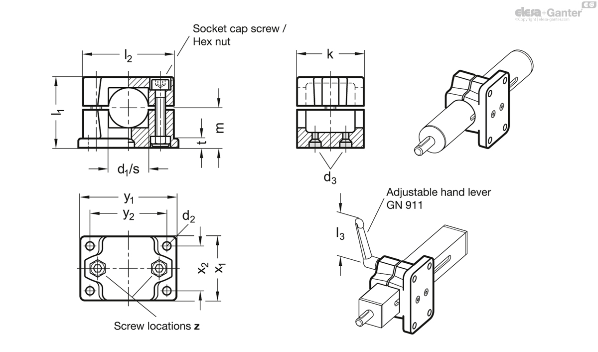 Flanged Linear Actuator Connectors
