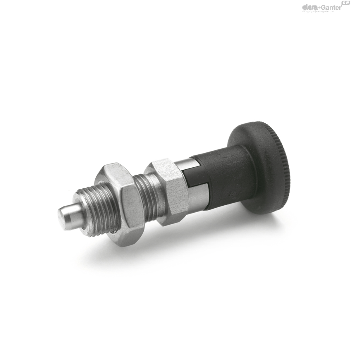 Acier inoxydable avec bouton en plastique
